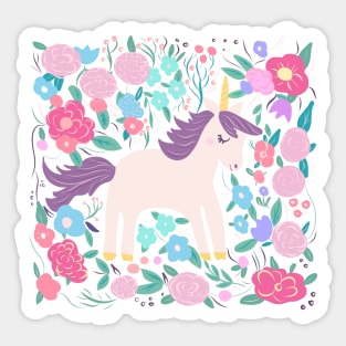 Unicorn Magic Flower Garden Sticker